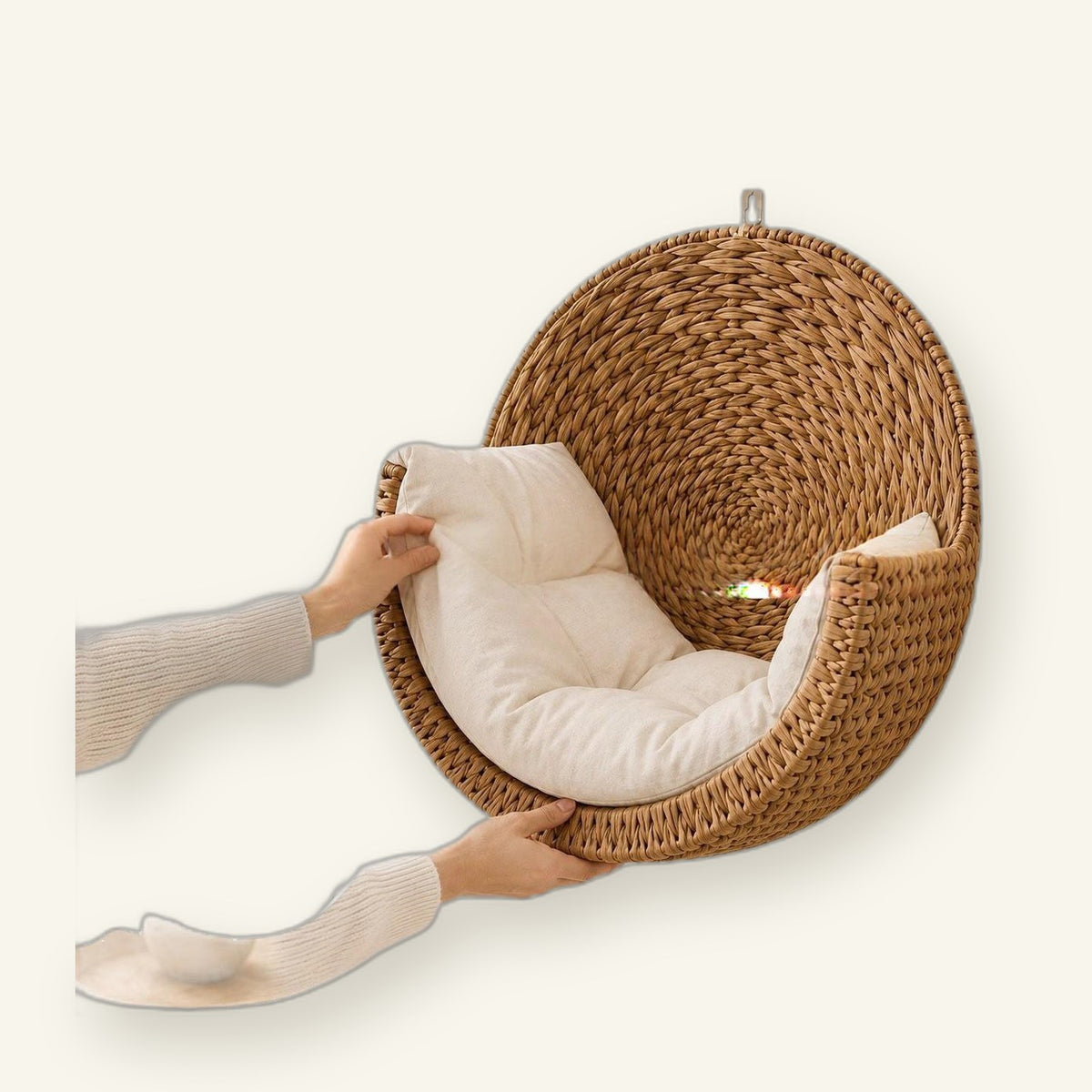Purrfectly Cozy Handwoven Hanging Cat Bed